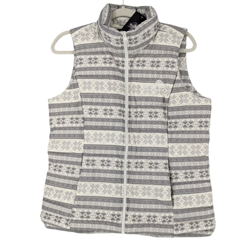 NEW Lands End Allied Feather Down Puffer Vest Jacket Full Zip 600 Fill Power M
